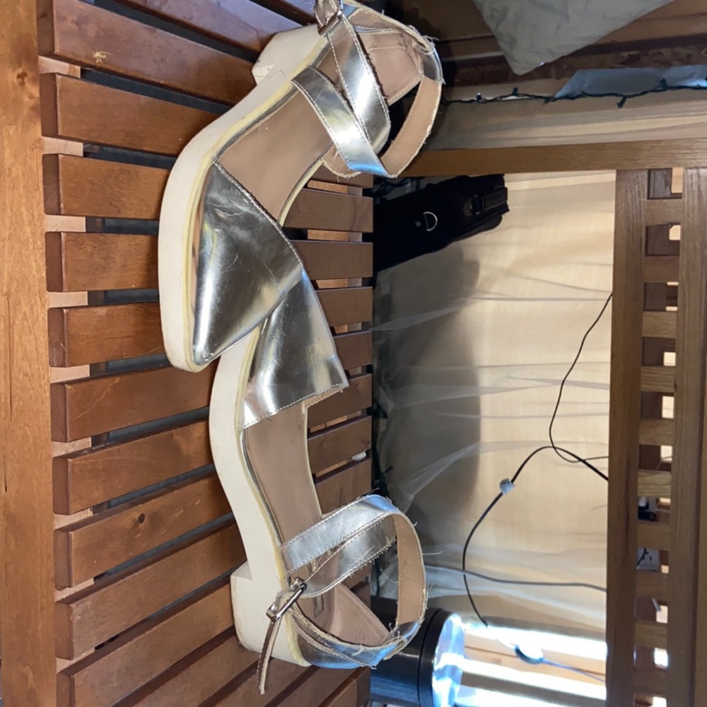 Topshop silver flats